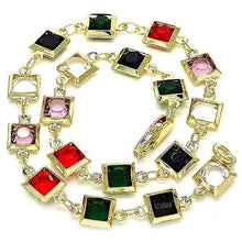 Load image into Gallery viewer, 18k Gold Filled High Polish Finish Dark Block Crystal Anklet
