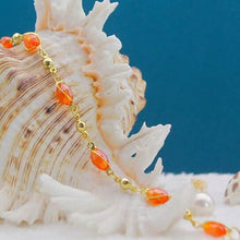 Load image into Gallery viewer, 18K Gold Filled High Polish Finish Oval Crystal Ankle Bracelet
