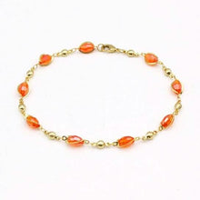 Load image into Gallery viewer, 18K Gold Filled High Polish Finish Oval Crystal Ankle Bracelet
