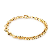 Load image into Gallery viewer, 18K Gold Mariner &amp; Cuban Link Bracelet
