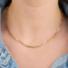 Load image into Gallery viewer, 18K Gold Paperclip Link Chain Necklace

