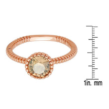 Load image into Gallery viewer, 18k Gold Plated Brass Solitaire Rope Engagement Ring with Swarovski Crystals
