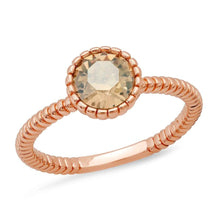 Load image into Gallery viewer, 18k Gold Plated Brass Solitaire Rope Engagement Ring with Swarovski Crystals
