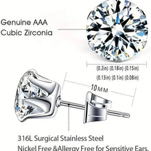 Load image into Gallery viewer, 18K Gold Ear Bone Buckle Stainless Steel 6-Prong Zirconia Stud Earrings
