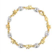 Load image into Gallery viewer, 18K Gold Two-Tone Elephant Anklet 10"
