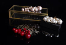 Load image into Gallery viewer, 18pcs/lot Big Small Pearl Hair Stick Set  Sweet U Shape Hair Clip Hairpin Wedding Bride Headdress Wedding Hair Accessories for Brides and Bridesmaids
