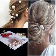 Load image into Gallery viewer, 18pcs/lot Big Small Pearl Hair Stick Set  Sweet U Shape Hair Clip Hairpin Wedding Bride Headdress Wedding Hair Accessories for Brides and Bridesmaids
