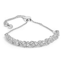 Load image into Gallery viewer, .925 Sterling Silver 1.0 Cttw Diamond X Link Bolo Bracelet
