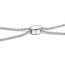 Load image into Gallery viewer, .925 Sterling Silver 1/2 Cttw Diamond Double Wave Bolo Bracelet
