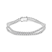 Load image into Gallery viewer, 18K White Gold 5 3/5 Cttw Natural Diamond Double Row Link Tennis Bracelet (G-H Color, VS1-VS2 Clarity) - 7" Inches
