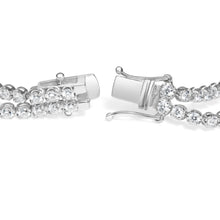 Load image into Gallery viewer, 18K White Gold 5 3/5 Cttw Natural Diamond Double Row Link Tennis Bracelet (G-H Color, VS1-VS2 Clarity) - 7" Inches
