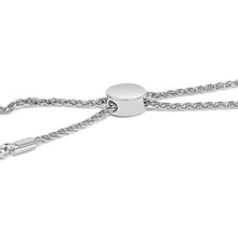 Load image into Gallery viewer, .925 Sterling Silver 1/2 Cttw Diamond Weave and Station Bolo Bracelet
