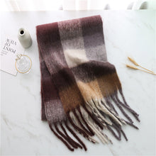 Load image into Gallery viewer, New Luxury Winter Soft Head Wraps Plaid Scarf Shawls Cashmere  Warm Cashmere Scarves Rainbow For Women
