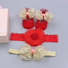 Load image into Gallery viewer, Flower Baby Girl Headband Socks Set Shoes With  Crown Bows Newborn Headbands For Girls Turban Baby Hair Accessories
