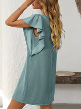 Load image into Gallery viewer, Ruffled Round Neck Short Sleeve Dress Feminine Simple Classic Dress Breathable And Comfy Dress
