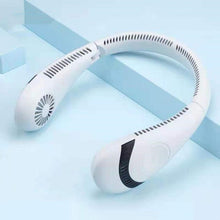 Load image into Gallery viewer, Lazy Outdoor Sports Portable Hanging Neck Fan Hanging Neck Fan USB Handheld Mute LED Digital Display Leafless Mini Electric Fan with LED Light 5 Gear Air Cooling Fans Digital Display Leafless Mini Electric Colorful
