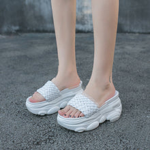 Load image into Gallery viewer, High Slippers Women Open Toe Sandals Summer Soft Slipper Indoor Outdoor Beach Shoes Comfort Platform Sandals Open Toe Leather Slippers Lightweight Flip Flops Shoes For Summer
