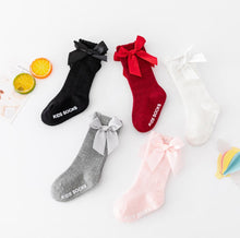 Load image into Gallery viewer, New Kids Stretchable Socks Toddlers Girls Big Bow Knee High Long Soft Cotton Lace Baby Comfortable Colorful  Socks
