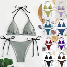 Load image into Gallery viewer, Swimwear Women Bandage Women Triangle Bathing Suits 2 Pieces Bikini Bowknot Swimsuit Bikini Set Swimwear Bikini Sets Bikinis Bathing Suit Push Up Swimsuit Summer Beachwear
