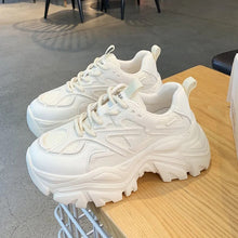 Load image into Gallery viewer, High Quality Chunky Sneakers Womens Platform Fashion Breathable Height Increased Thick Bottom Trainers High White Fashion Thick Soled Sports Walking Sneakers

