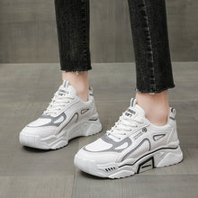 Load image into Gallery viewer, Fashion Spring Reflective Women Sneakers Lace Up Chunky Sneakers Mixed Color Women's Lightweight Casual Everyday Walking Fashion Chunky Sneakers
