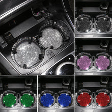 Load image into Gallery viewer, 2PCS Diamond Car Coaster Water Cup Slot Non-Slip Mat Silica Gel Pad Bling Car Coasters Silicone Crystal Car Cup Holder Mat Car Gadget Universal Bling Car Cup Mat Holder Insert Crystal Rhinestone Vehicle Cup Coaster Bling Car Accessories for Woman
