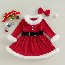Load image into Gallery viewer, Baby Girls Christmas Romper  Ruffles Fly Sleeve Sequins Red Party Dress Unique Design Excellent Look
