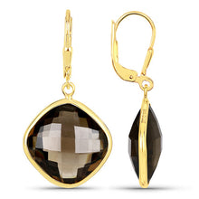 Load image into Gallery viewer, 21.40 Carat Genuine Smoky Quartz .925 Sterling Silver Earrings
