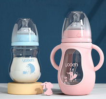 Load image into Gallery viewer, Modern Glass Baby Bottle Straw Drop-resistant Water Drink Bottles for Baby Milk Bottle for a Child
