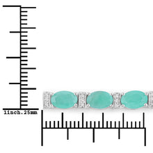 Load image into Gallery viewer, 4.98 Carat Genuine Emerald and White Topaz .925 Sterling Silver Bracelet
