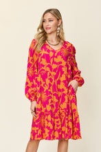 Load image into Gallery viewer, Double Take Full Size Printed Ruffle Hem Dress with Pocket Stylish &amp; Functional Women Dress
