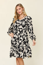Load image into Gallery viewer, Double Take Full Size Printed Ruffle Hem Dress with Pocket Stylish &amp; Functional Women Dress
