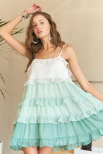 Load image into Gallery viewer, New Summer Swiss Dot Ruffled Tiered Mini Dress For Women – Feminine, Elegant, Playful, Sophisticated, Flirty Mini Dress for Special Occasions
