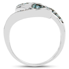 Load image into Gallery viewer, 0.76 Carat Genuine Blue Diamond .925 Sterling Silver Ring
