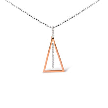 Load image into Gallery viewer, 14K Rose and White Gold 1/8 Cttw Diamond Windchime 18" Pendant Necklace (G-H Color, SI1-SI2 Clarity)
