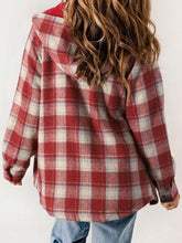 Load image into Gallery viewer, Plaid Snap Down Plush Hooded Jacket Soft &amp; Warm Women Outerwear Cozy And Comfortable Jacket
