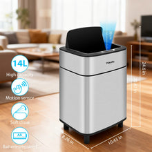 Load image into Gallery viewer, Automatic Stainless Steel Sensor Trash Can – Hands-free Quiet Close &amp; Odor-Control System
