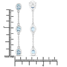 Load image into Gallery viewer, 2.16 Carat Genuine Blue Topaz .925 Sterling Silver Earrings
