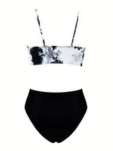 Load image into Gallery viewer, Coastal Flair V-Neck Bikini Set – Eye-Catching Random Print Two-Piece Chic Swimsuit with Spaghetti Straps High Cut Shorts and Ultra-Stretch Comfort – Women’s Summer Swimwear for Beach Days &amp; Casual Poolside Vibes
