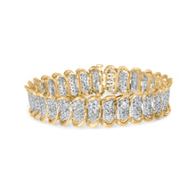 Load image into Gallery viewer, 10K Yellow Gold 4.00 Cttw Pave Diamond Classic Link 7" Bracelet (I-J Color, I2-I3 Clarity)
