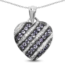 Load image into Gallery viewer, 1.30 Carat Genuine Tanzanite and White Topaz .925 Sterling Silver Pendant
