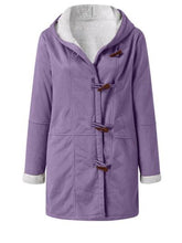 Load image into Gallery viewer, Full Size Pocketed Long Sleeve Hooded Toggle Jacket – Stylish &amp; Functional Outerwear for Women
