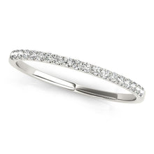 Load image into Gallery viewer, 14k White Gold Slim Pave Set Diamond Wedding Band (1/8 cttw)
