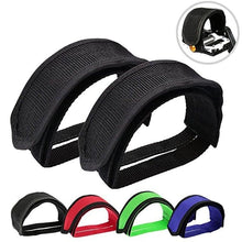 Load image into Gallery viewer, 1pair Nylon Bicycle Pedal Straps Toe Clip Foot Strap Belt Adhesively Bicycle Pedal Tape Fixed Gear Bike Cycling Cover Universal Bicycle Fixed Strap Anti-Slip Double Adhesive Pedal Toe Clip Strap Cycling Pedal Accessory
