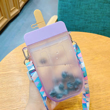 Load image into Gallery viewer, 1PC 300ML Cute Straw Cup Water Bottle Outdoor Juice Drinking Water Bottle Suitable for Adult Children with Rope  Cute Straw Cup With Rope New Plastic Popsicle Water Bottle Outdoor Transparent Juice Drinking Cup
