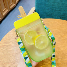 Load image into Gallery viewer, 1PC 300ML Cute Straw Cup Water Bottle Outdoor Juice Drinking Water Bottle Suitable for Adult Children with Rope  Cute Straw Cup With Rope New Plastic Popsicle Water Bottle Outdoor Transparent Juice Drinking Cup
