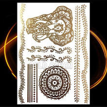 Load image into Gallery viewer, 1PC Gold Chain Bracelet Tattoo Sticker Summer Style Fake Jewelry Temporary Tattoo Waterproof Gold Sliver Glitter Body Face Tattoo For Womens
