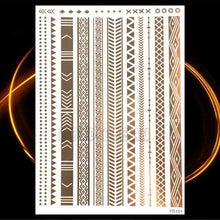 Load image into Gallery viewer, 1PC Gold Chain Bracelet Tattoo Sticker Summer Style Fake Jewelry Temporary Tattoo Waterproof Gold Sliver Glitter Body Face Tattoo For Womens
