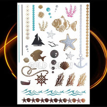 Load image into Gallery viewer, 1PC Gold Chain Bracelet Tattoo Sticker Summer Style Fake Jewelry Temporary Tattoo Waterproof Gold Sliver Glitter Body Face Tattoo For Womens
