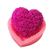Load image into Gallery viewer, 1PC Love Heart Rose Flower Shape 3D Silicone Mold Fondant Chocolate Cake Decorating Baking Tools Moulds Mold Soap Rose Flower Heart Molds Fondant Sugar Pudding Soap Candle Mould
